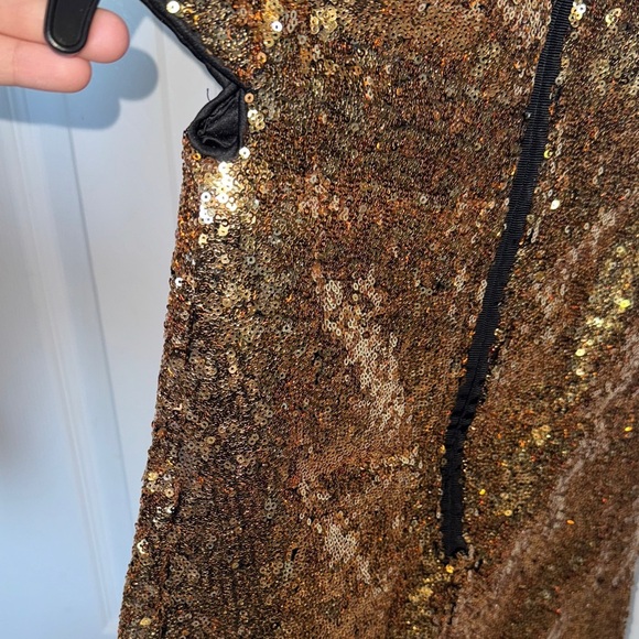 Disney Sparkling Gold Dress with Red Sequin Bow - Picture 7 of 12